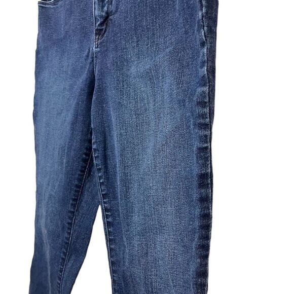 NYDJ Not Your Daughter's Jeans MARILYN ANKLE Dark Wash Stretch Jeans Flowers 10 - Picture 2 of 16